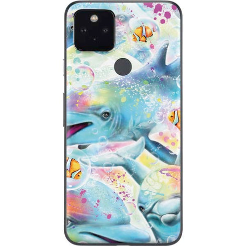 Pastel Dolphins by Sheena Pike Google Pixel 5a Skin